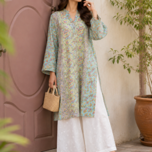 Mint Floral Kurta & Embroidered Palazzo Set